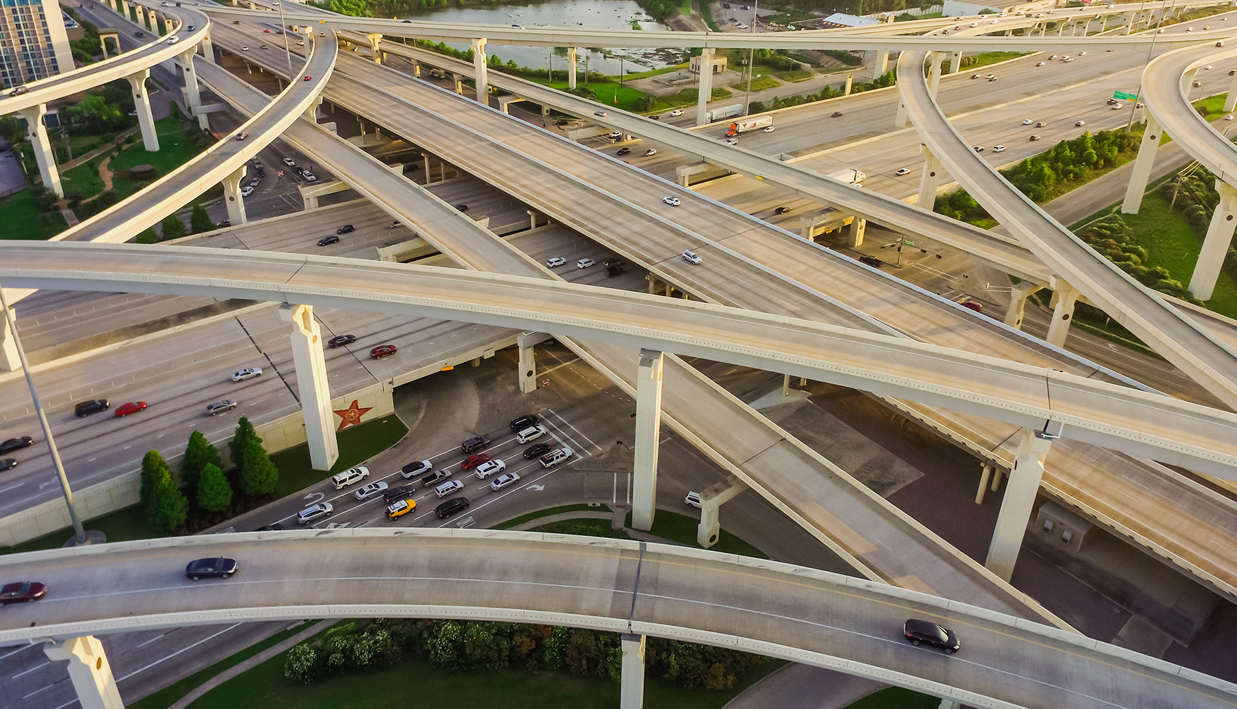 Top down view of highways